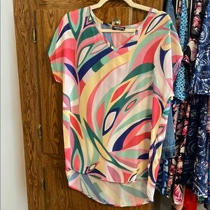 Multicolor V-Neck Top